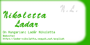 nikoletta ladar business card