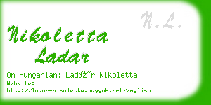 nikoletta ladar business card